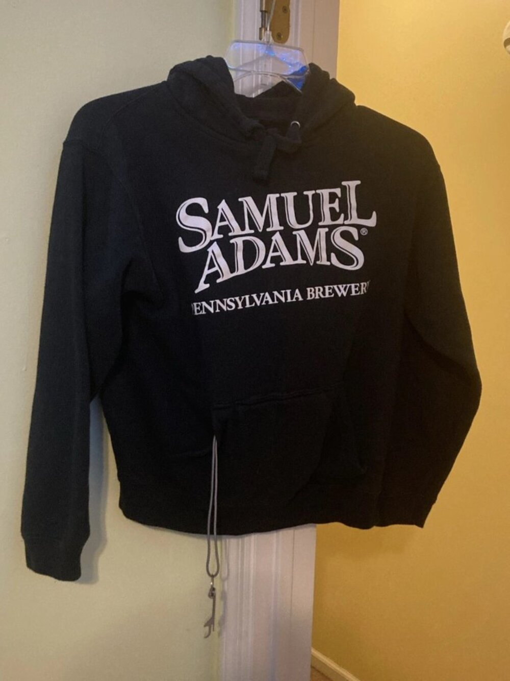 Men’s J. America Small Black Samuel Adams Hoodie W/ Bottle Opener